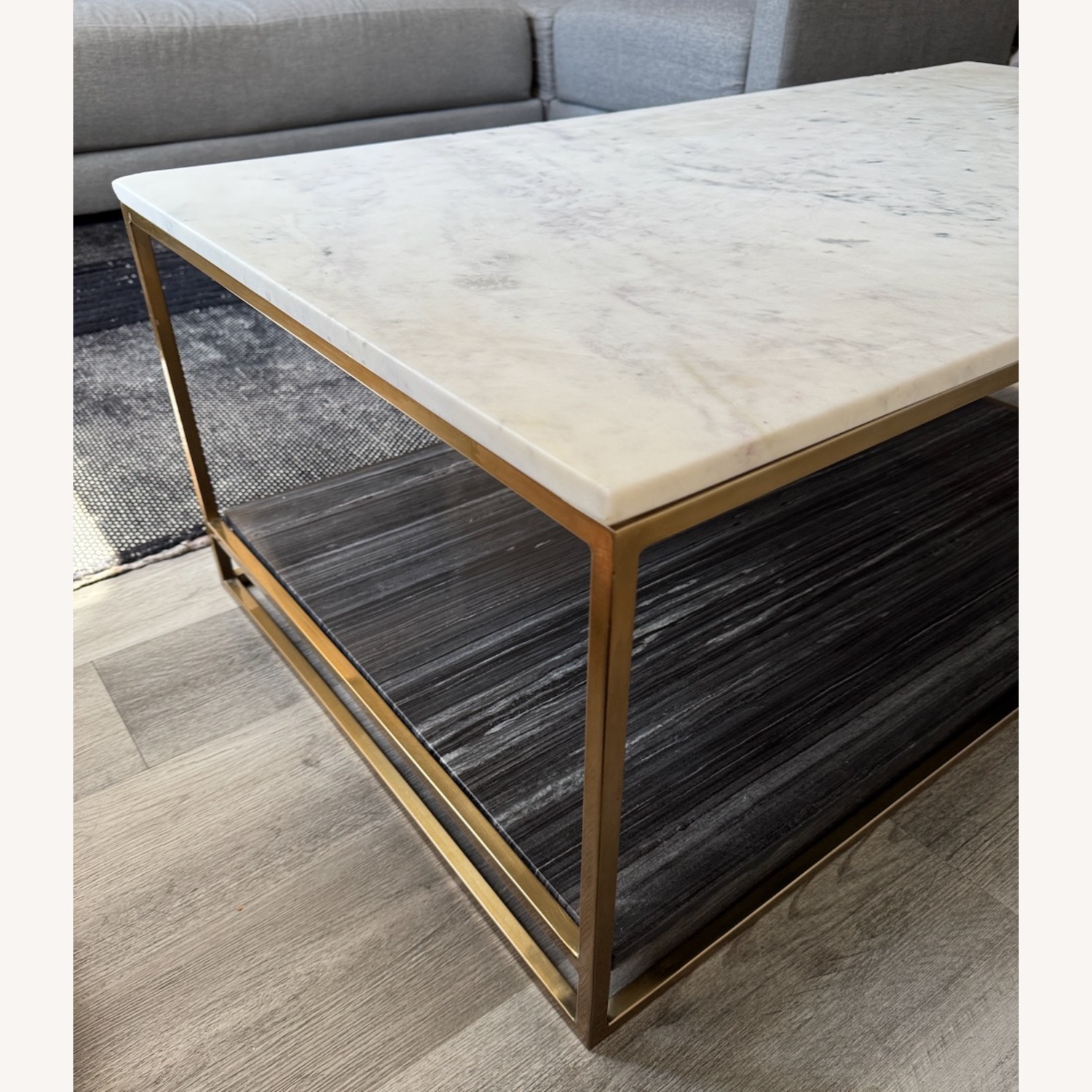 CB2 Two-Toned Tiered Marble Coffee Table - image-6