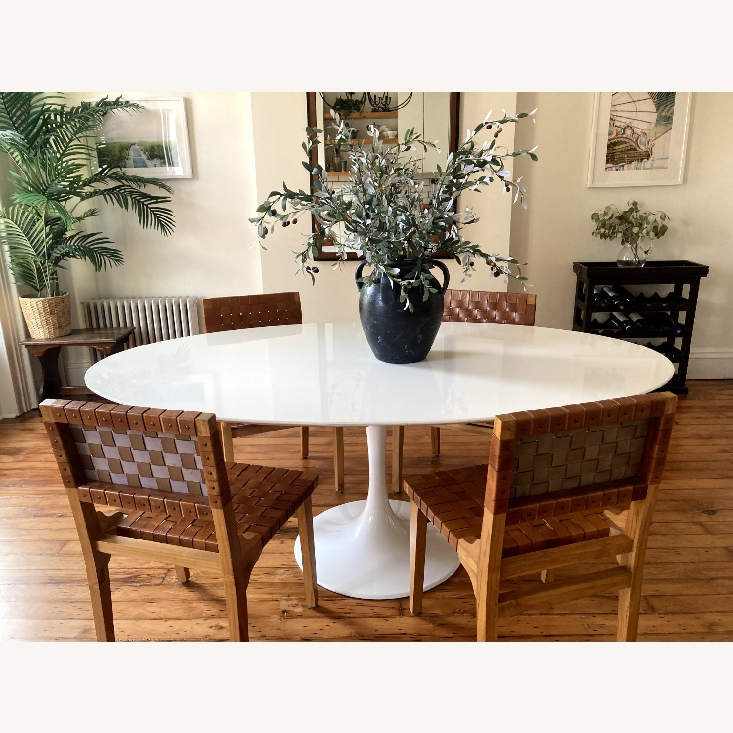 Eero Saarineen Oval Artificial Marble Table 78" - image-7