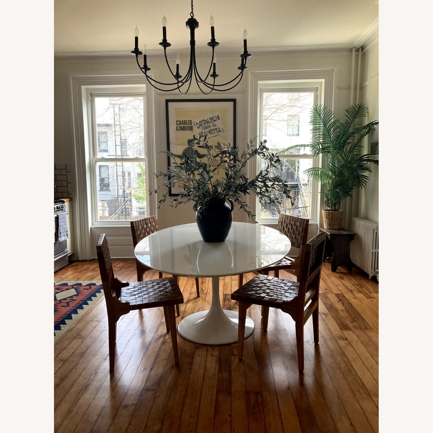 Eero Saarineen Oval Artificial Marble Table 78" - image-1