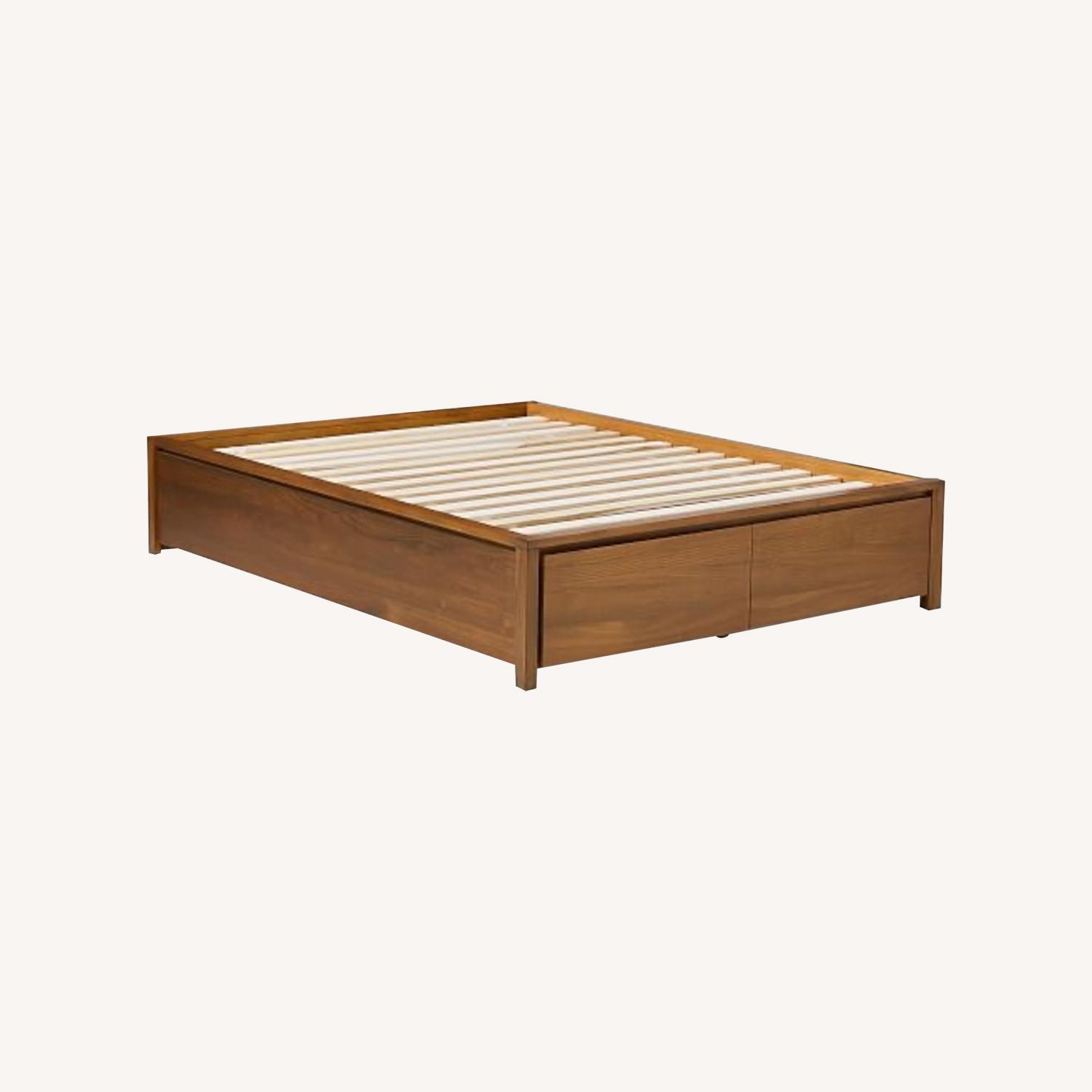 West Elm Ansel Storage Bed, Dark Wood - image-0