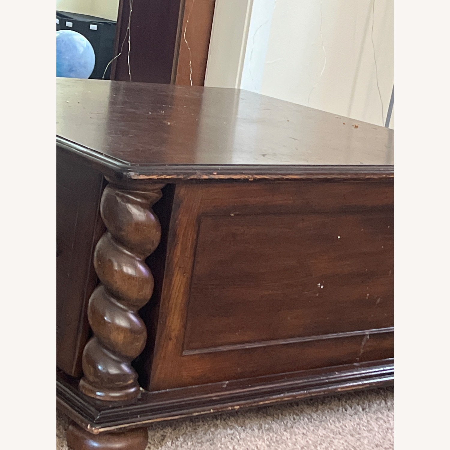 Dark Brown Wood Coffee Table - image-4