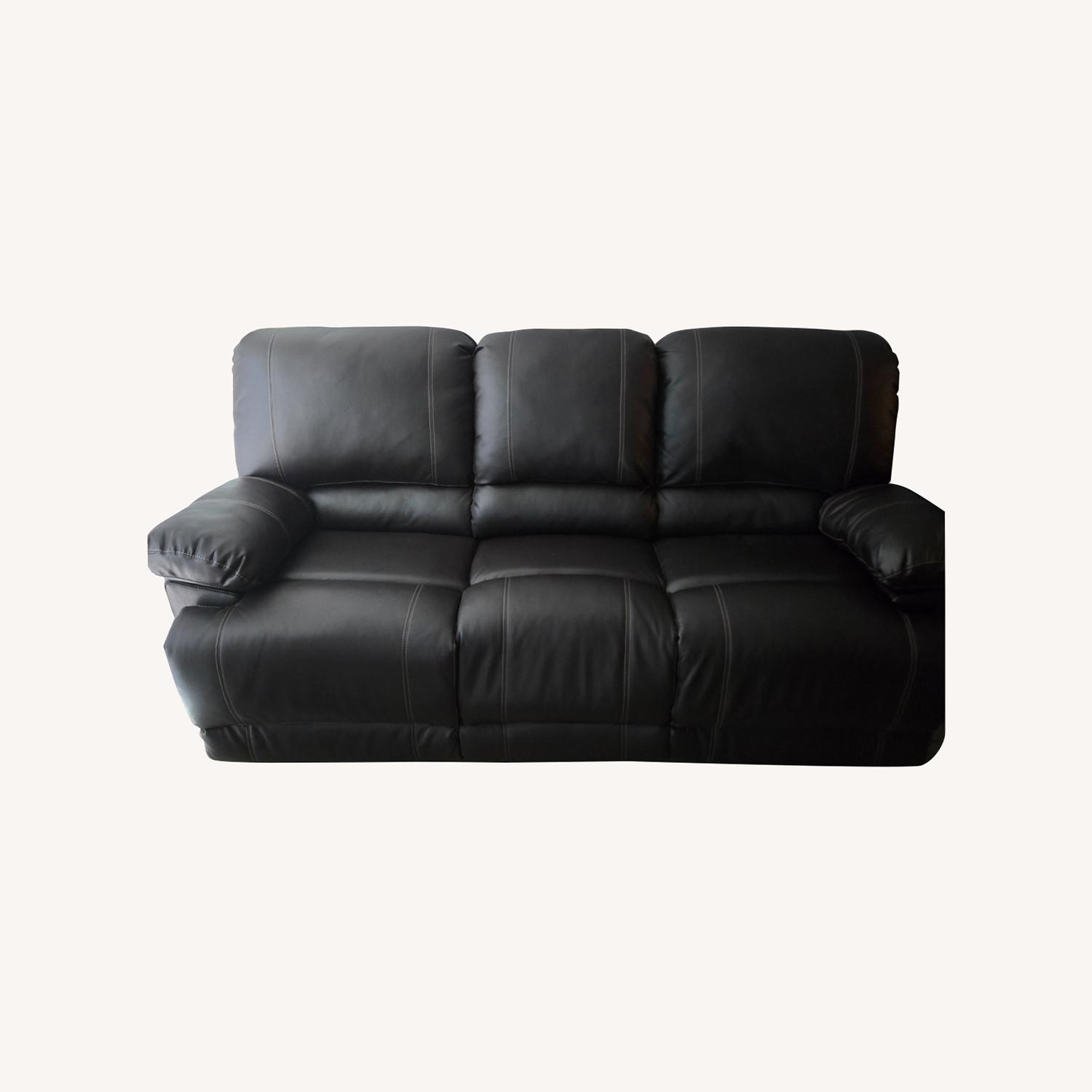 81" Leather Match Pillow Top Arm Reclining Sofa - image-7