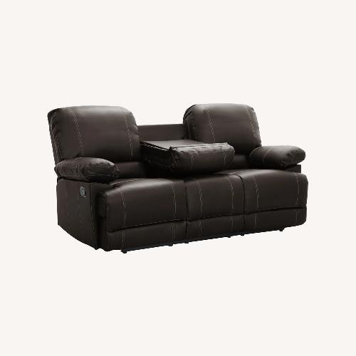 Used 81" Leather Match Pillow Top Arm Reclining Sofa for sale on AptDeco