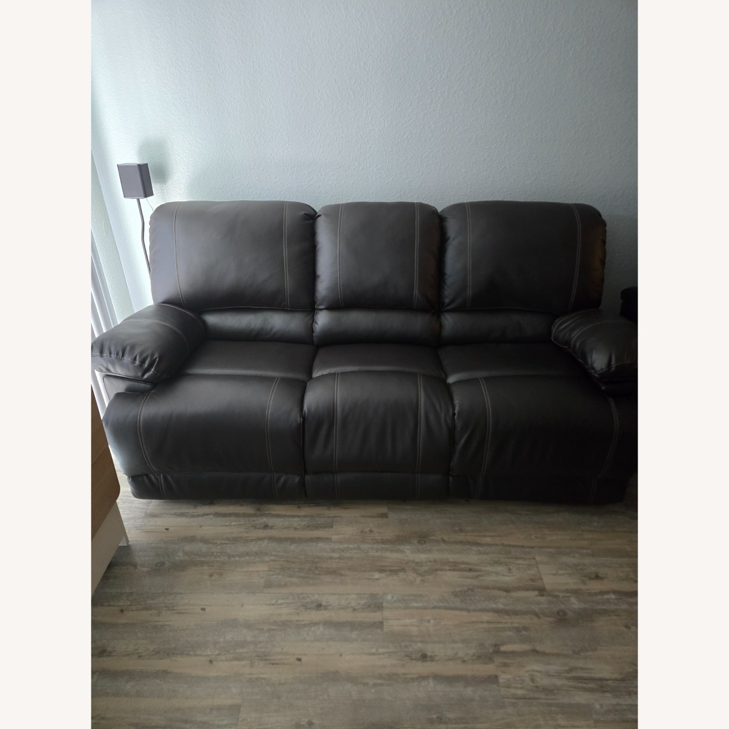 81" Leather Match Pillow Top Arm Reclining Sofa - image-4
