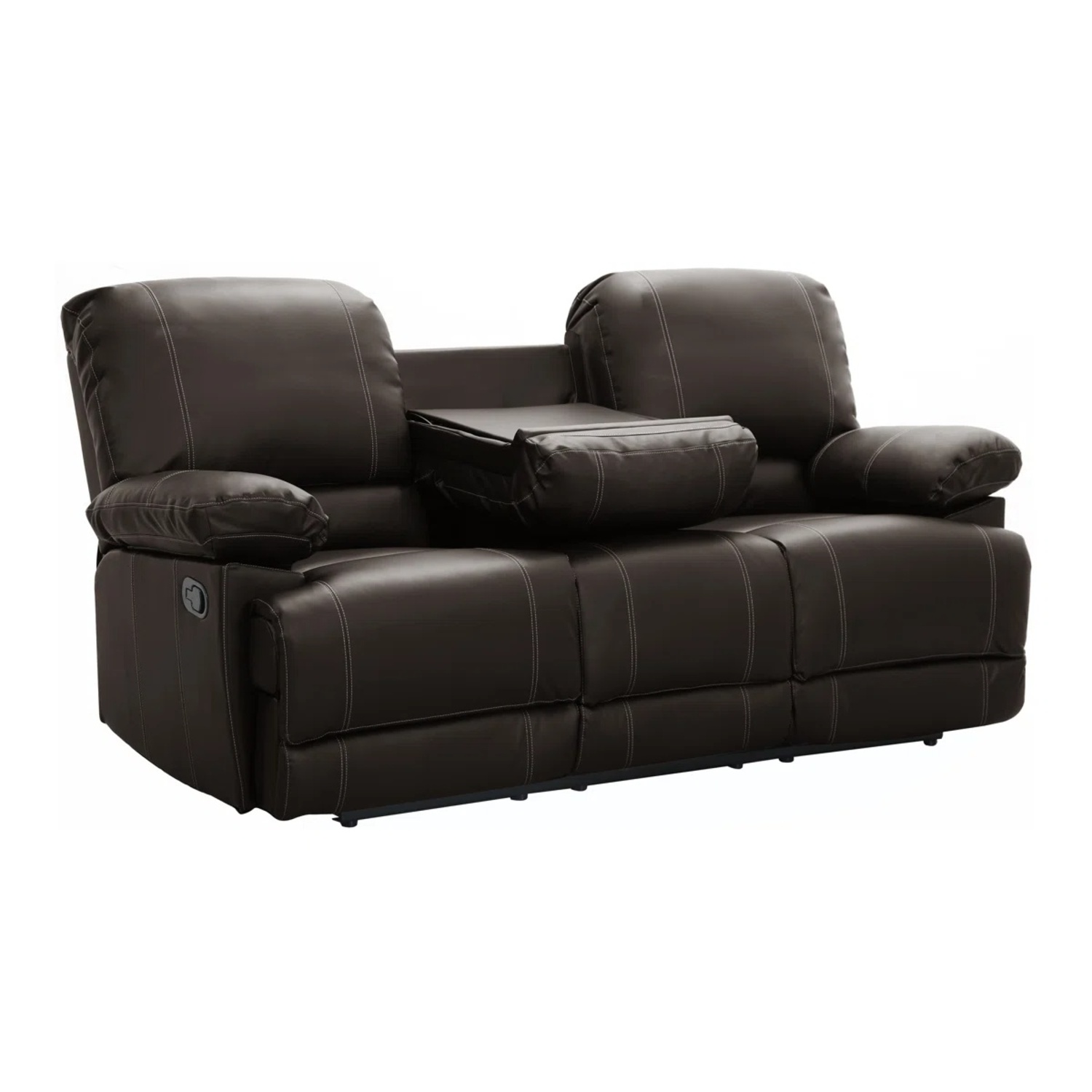 81" Leather Match Pillow Top Arm Reclining Sofa - image-6