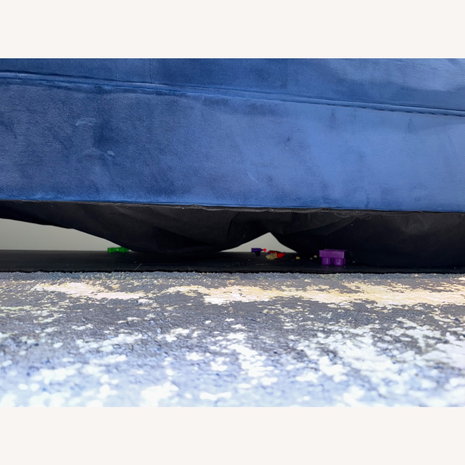 Wayfair Blue Velvet Sofa with Chaise - image-4