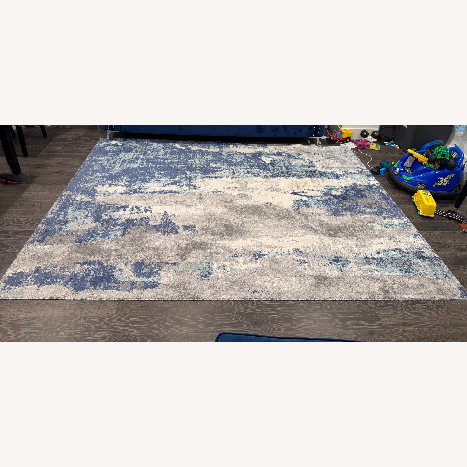 Abstract Modern Blue/Grey Area Rug - image-2