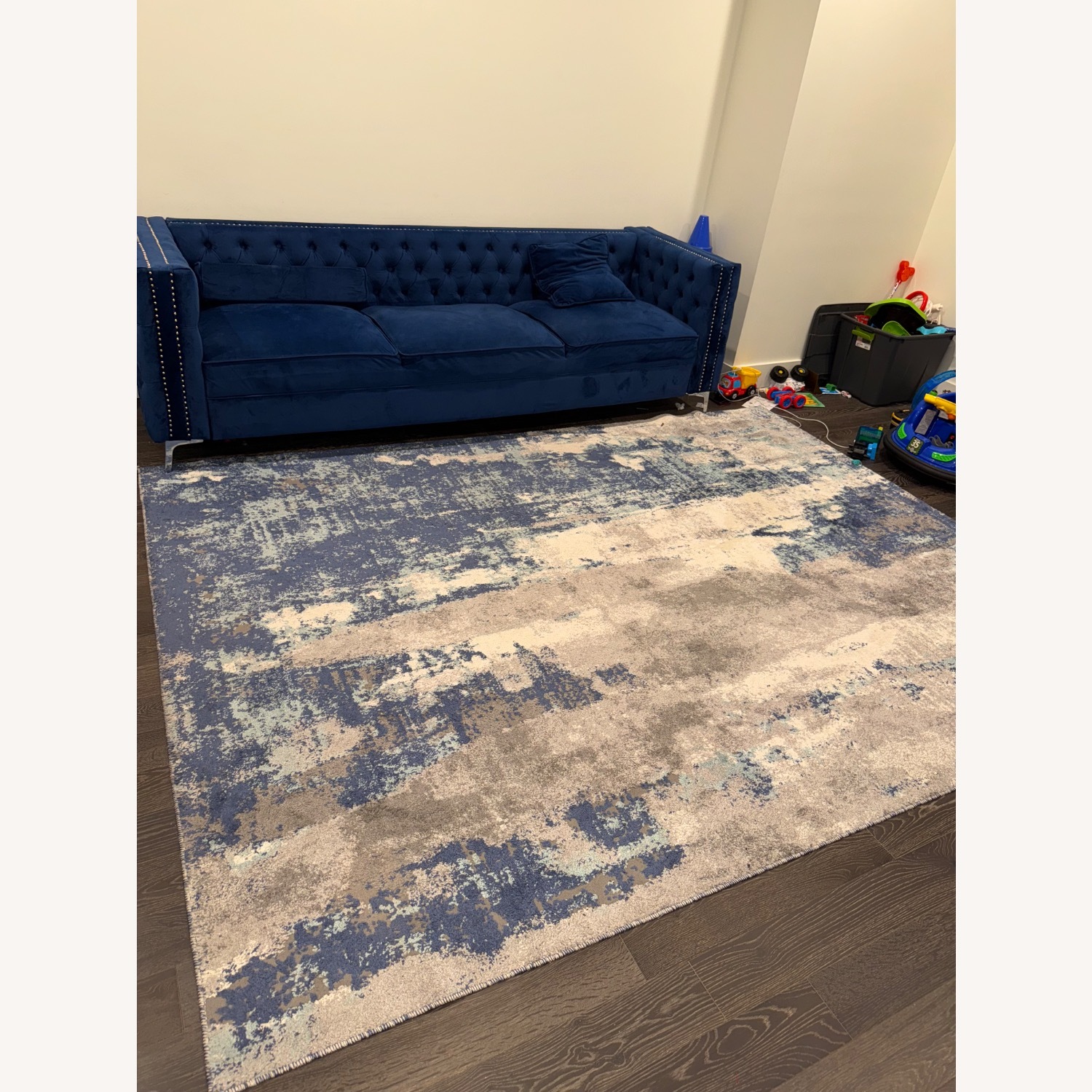 Abstract Modern Blue/Grey Area Rug - image-1