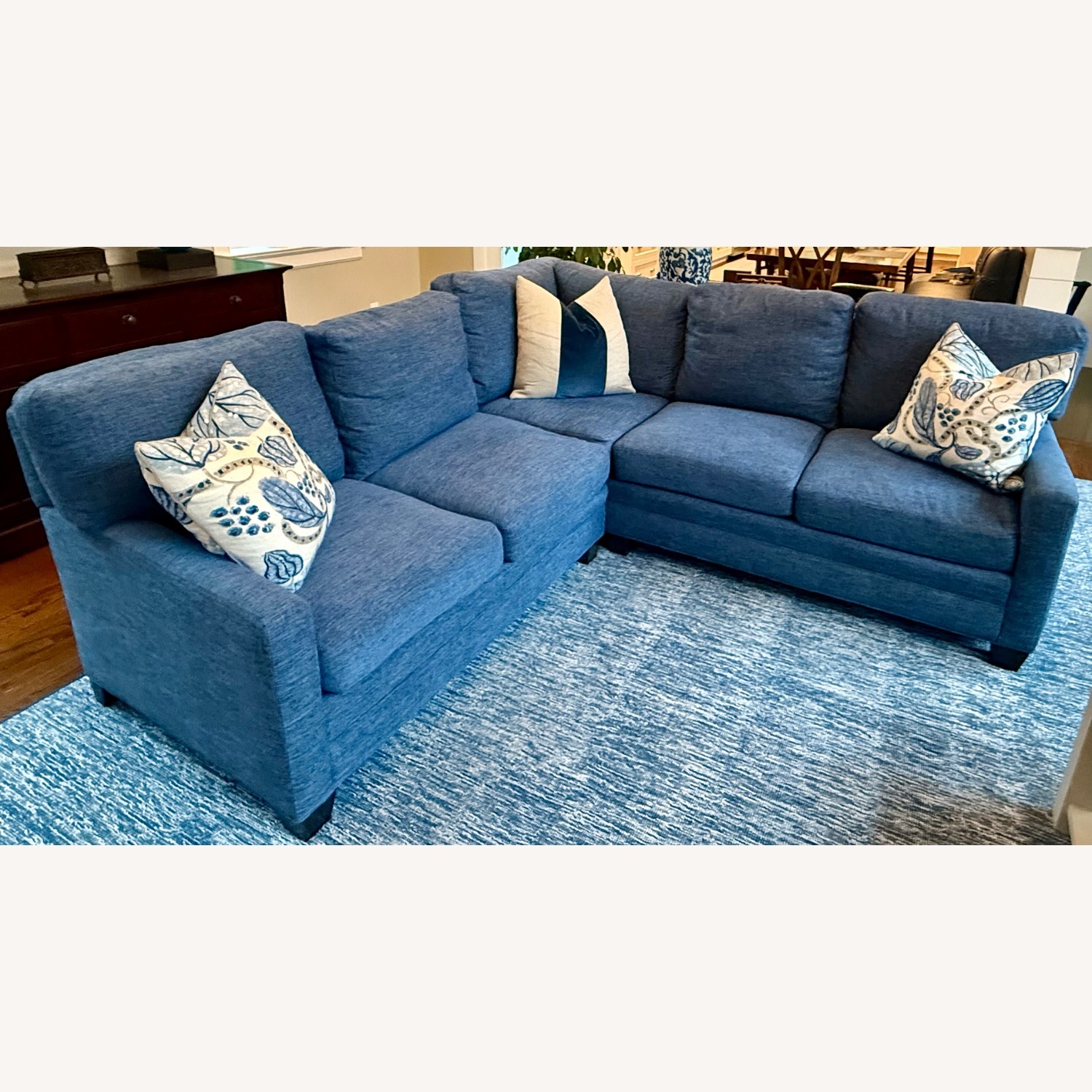 Sherrill Sectional Blue Sofa - image-1
