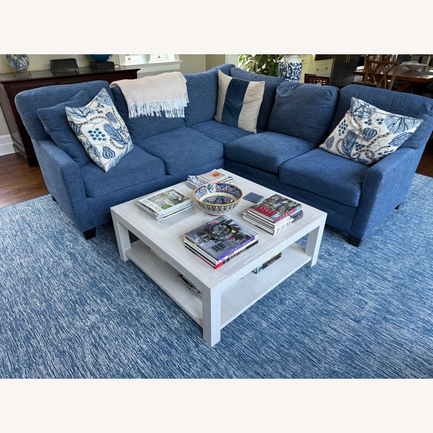 Sherrill Sectional Blue Sofa - image-3