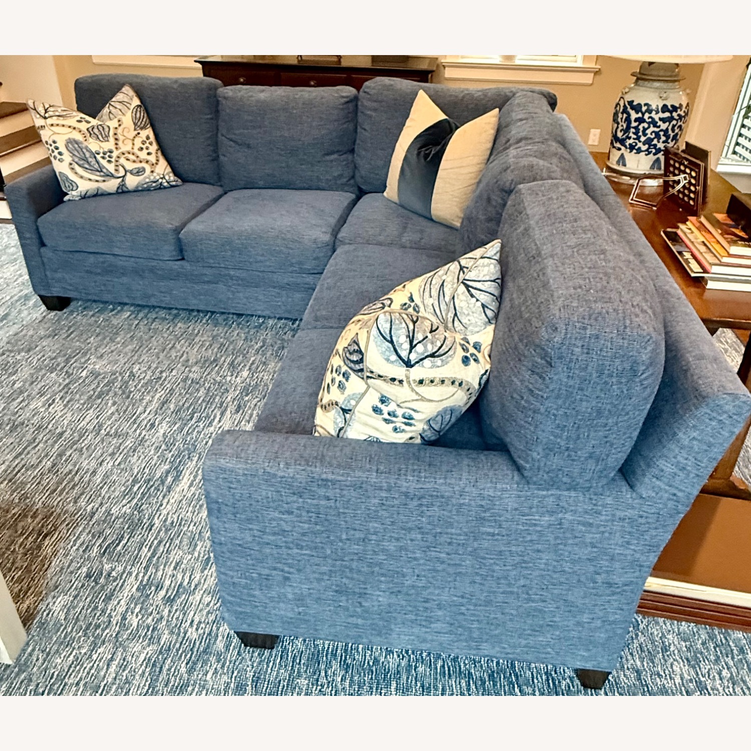 Sherrill Sectional Blue Sofa - image-2