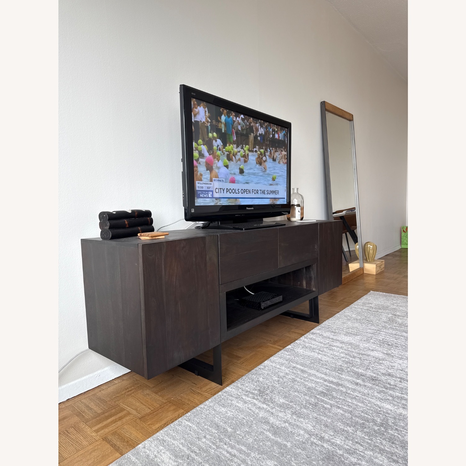 West Elm Modern Solid Wood & Iron Media Console - image-2