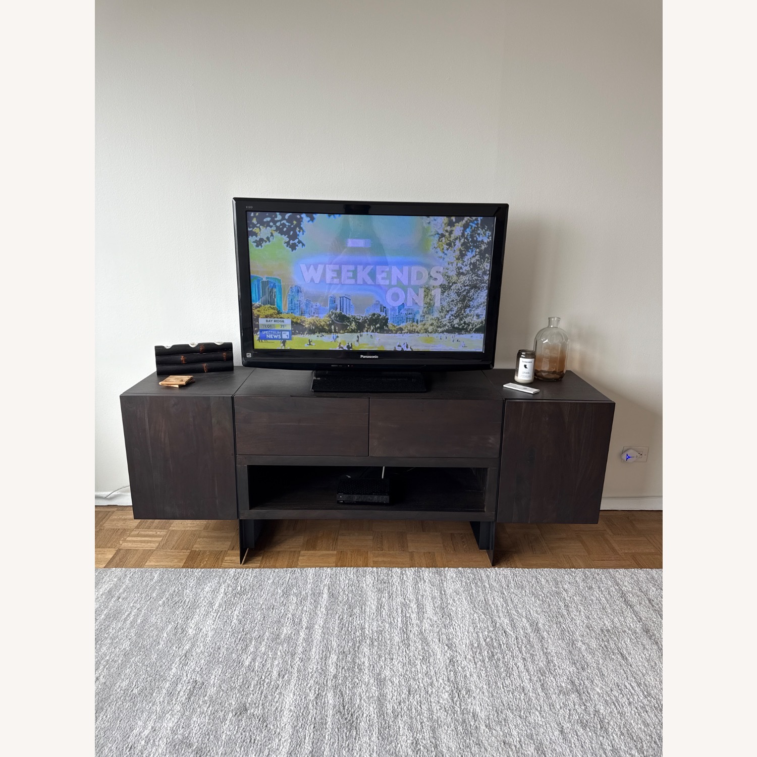 West Elm Modern Solid Wood & Iron Media Console - image-3