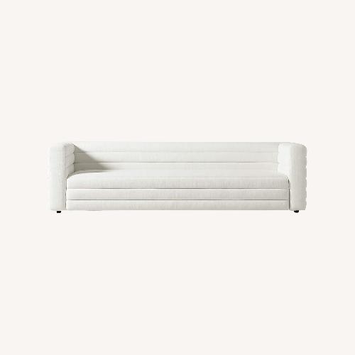 Used Strato Channeled Ivory Sofa 103” for sale on AptDeco