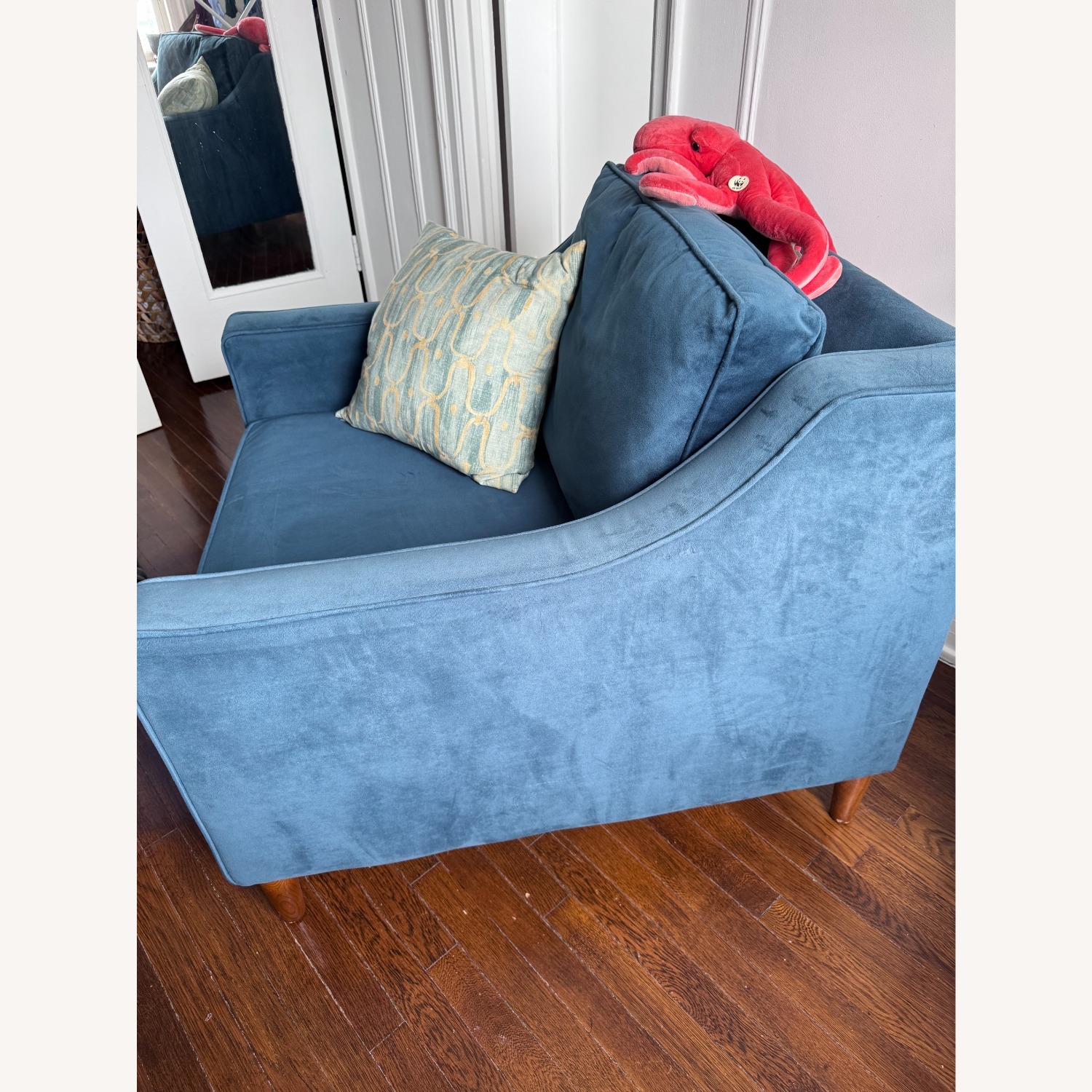 West Elm Paidge Blue Lagoon Armchair - image-3
