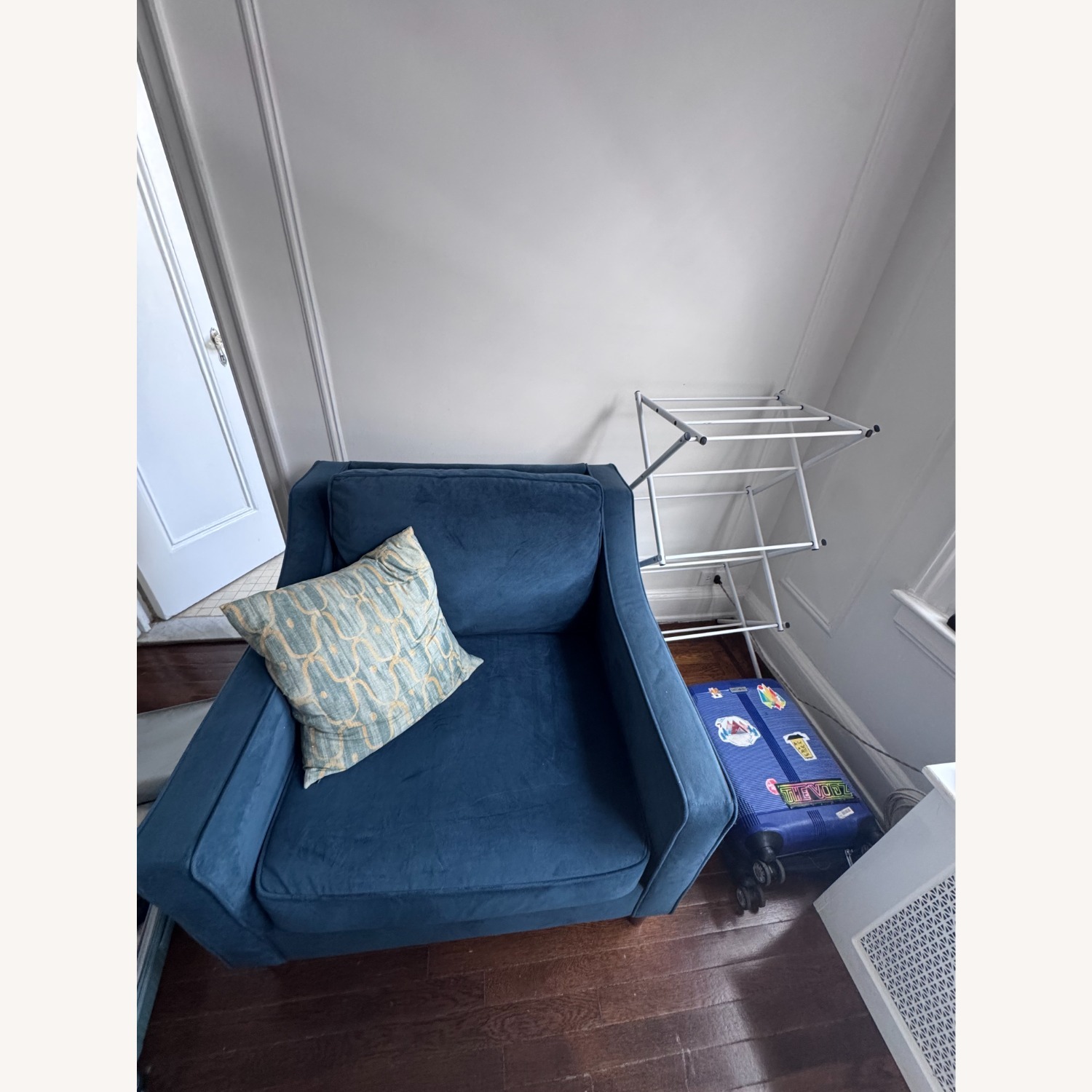 West Elm Paidge Blue Lagoon Armchair - image-1