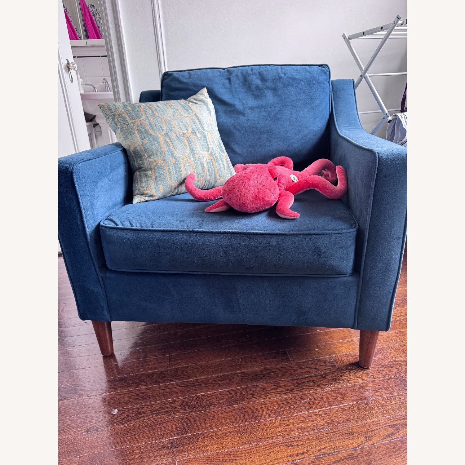 West Elm Paidge Blue Lagoon Armchair - image-2