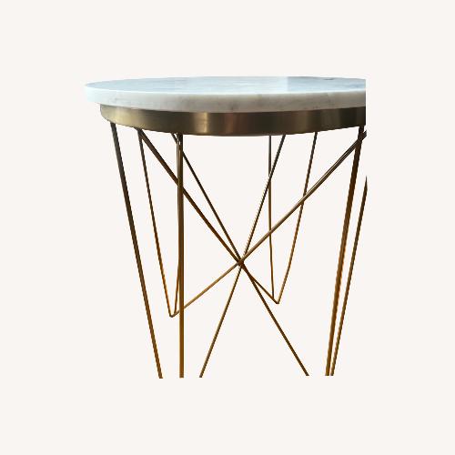 Used Pier 1 Imports Small Side Table Solid Marble Top for sale on AptDeco
