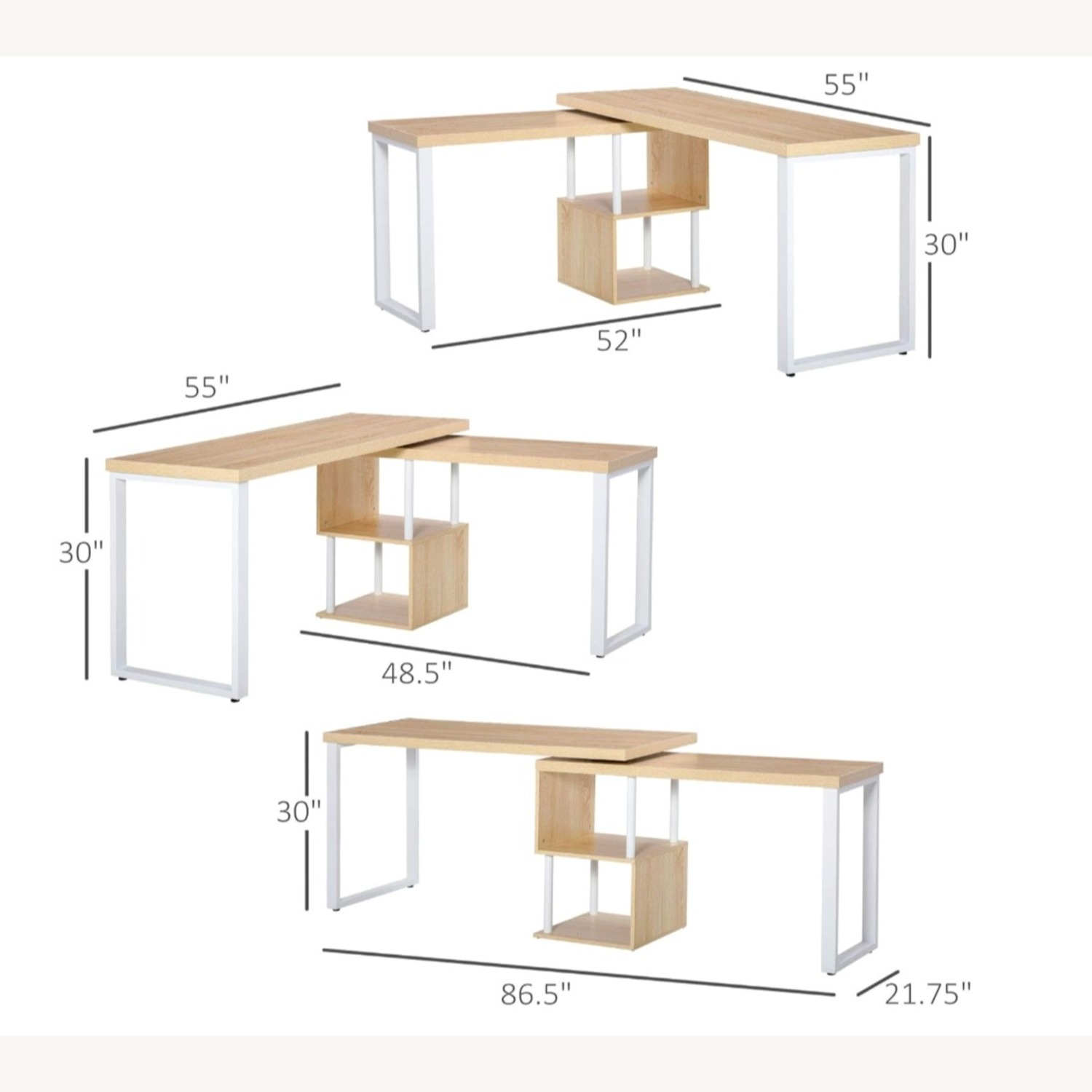 L- shaped Desk with Lots of Storage - image-1