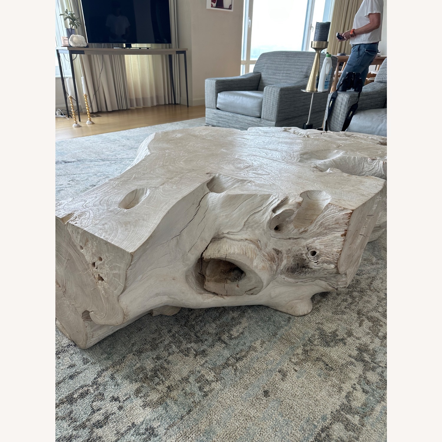 Urban Zen Bleached Teak Coffee Table - image-5