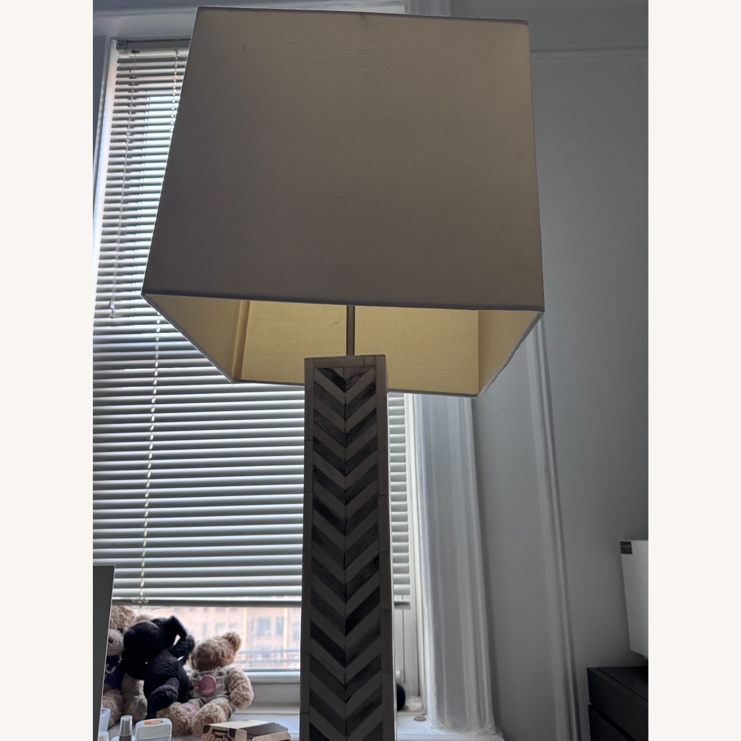 West Elm Parsons Bone Pillar Floor Lamp - image-3