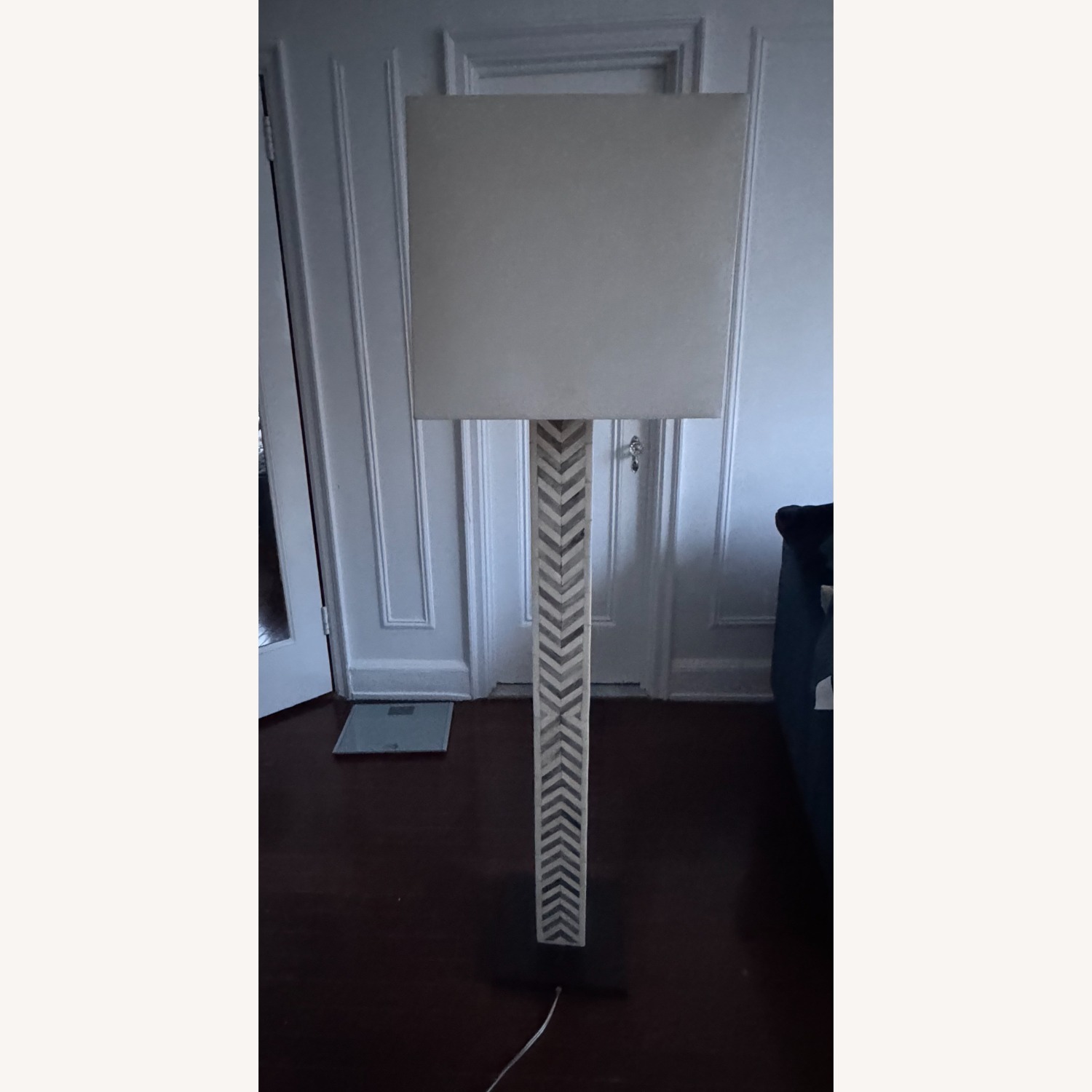 West Elm Parsons Bone Pillar Floor Lamp - image-1