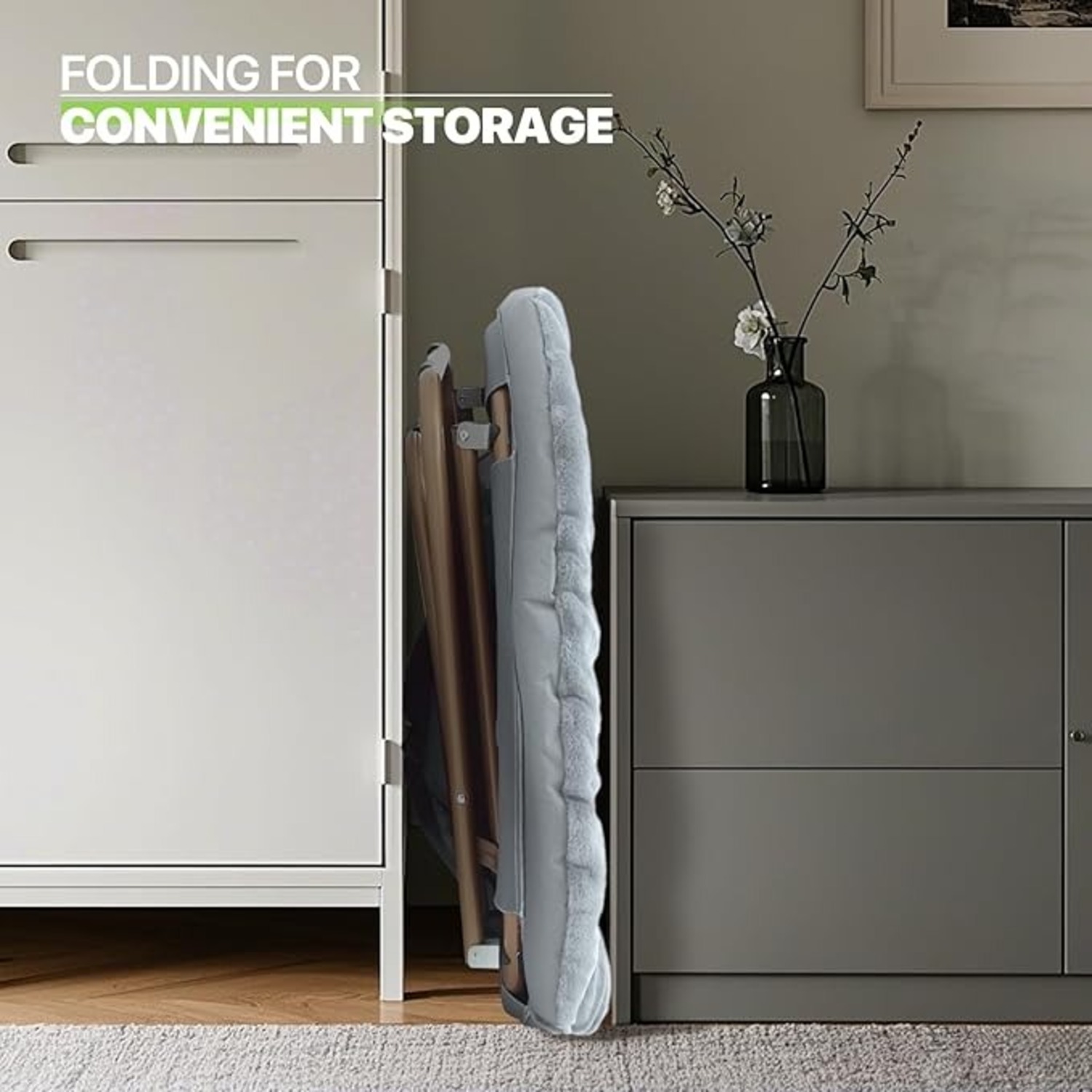 Faux Fur Moon Chairs, Set of 2 (Grey) - image-4