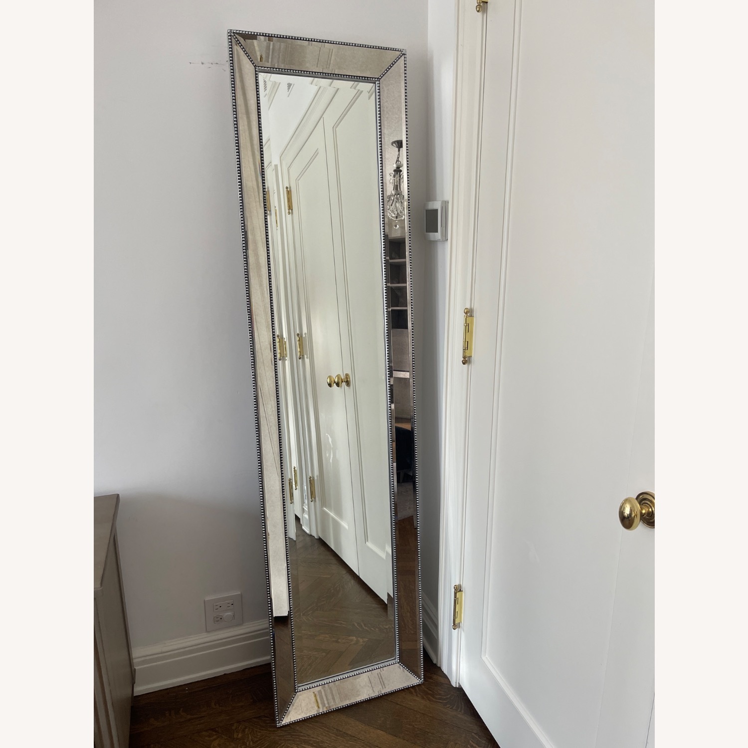 Antiqued Glass Molded Floor Mirror - image-1