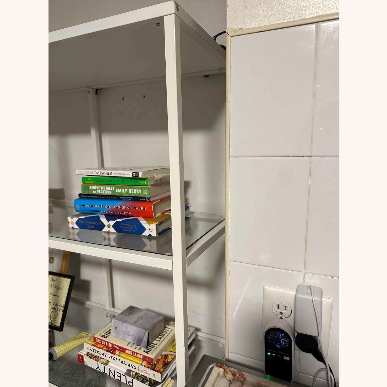 IKEA VITTSJÖ White and Glass Storage - image-3