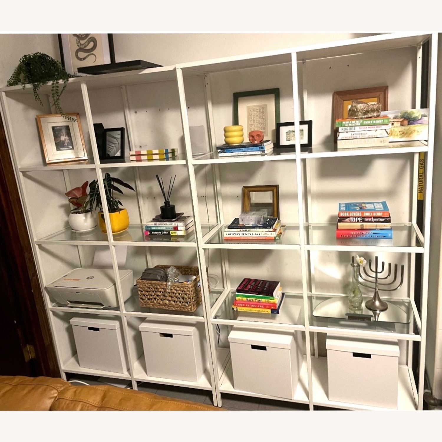 IKEA VITTSJÖ White and Glass Storage - image-2