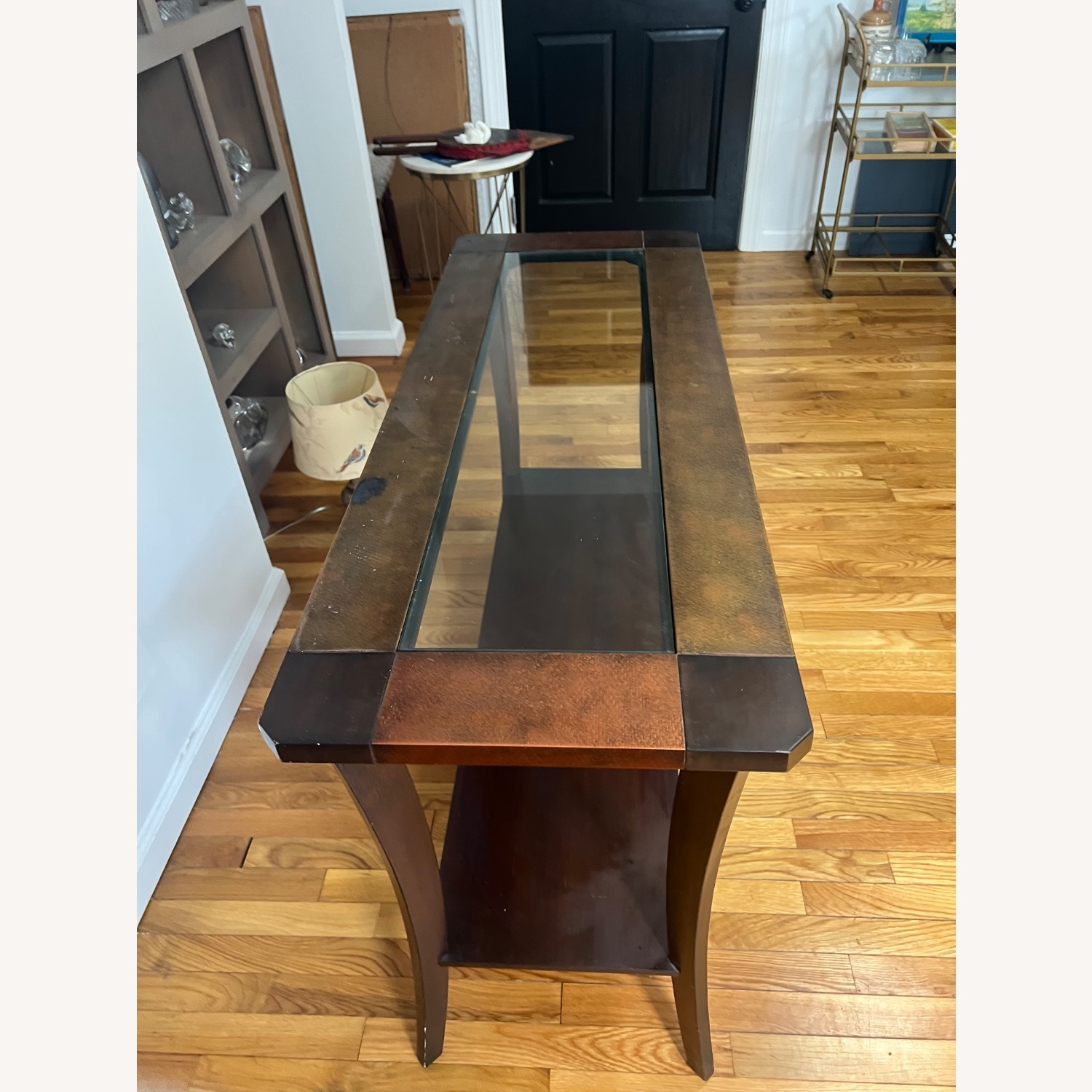 Pier 1 Imports Metal and Wood Side Table  - image-1
