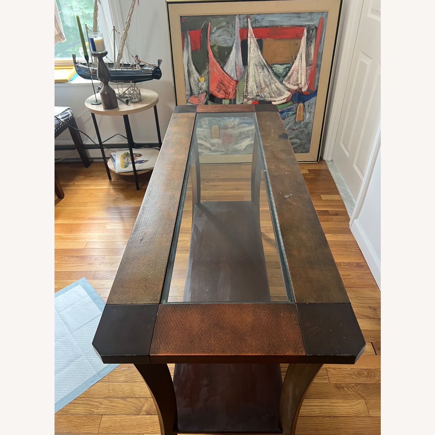 Pier 1 Imports Metal and Wood Side Table  - image-5