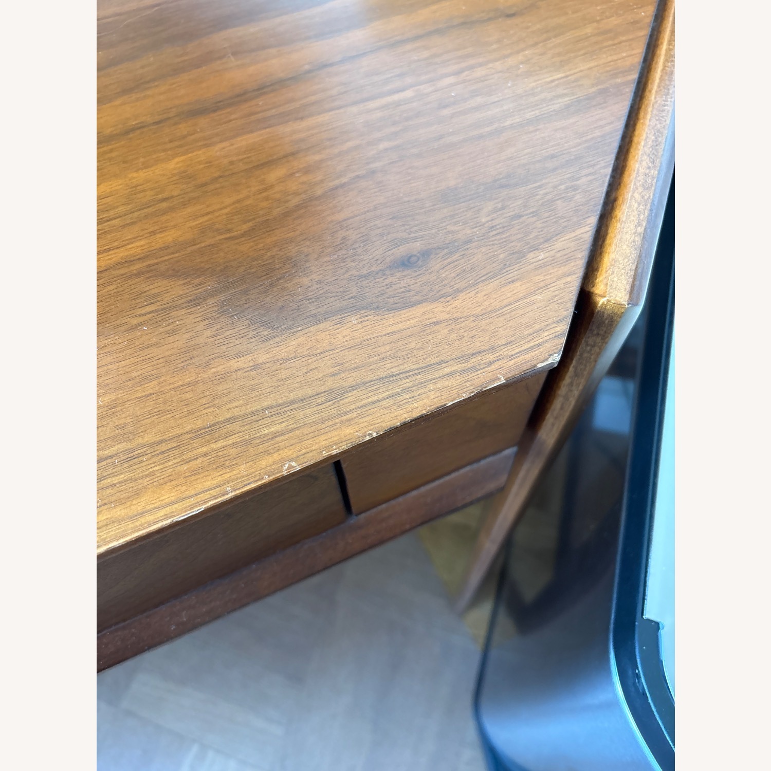 Crate & Barrel Tate Walnut Corner Desk - image-3