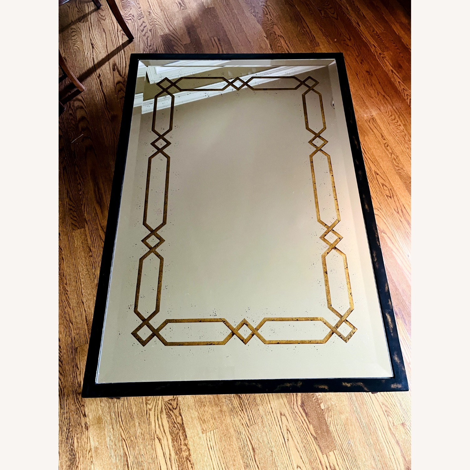 LaBARGE Black Iron & Glass Coffee Table - image-1