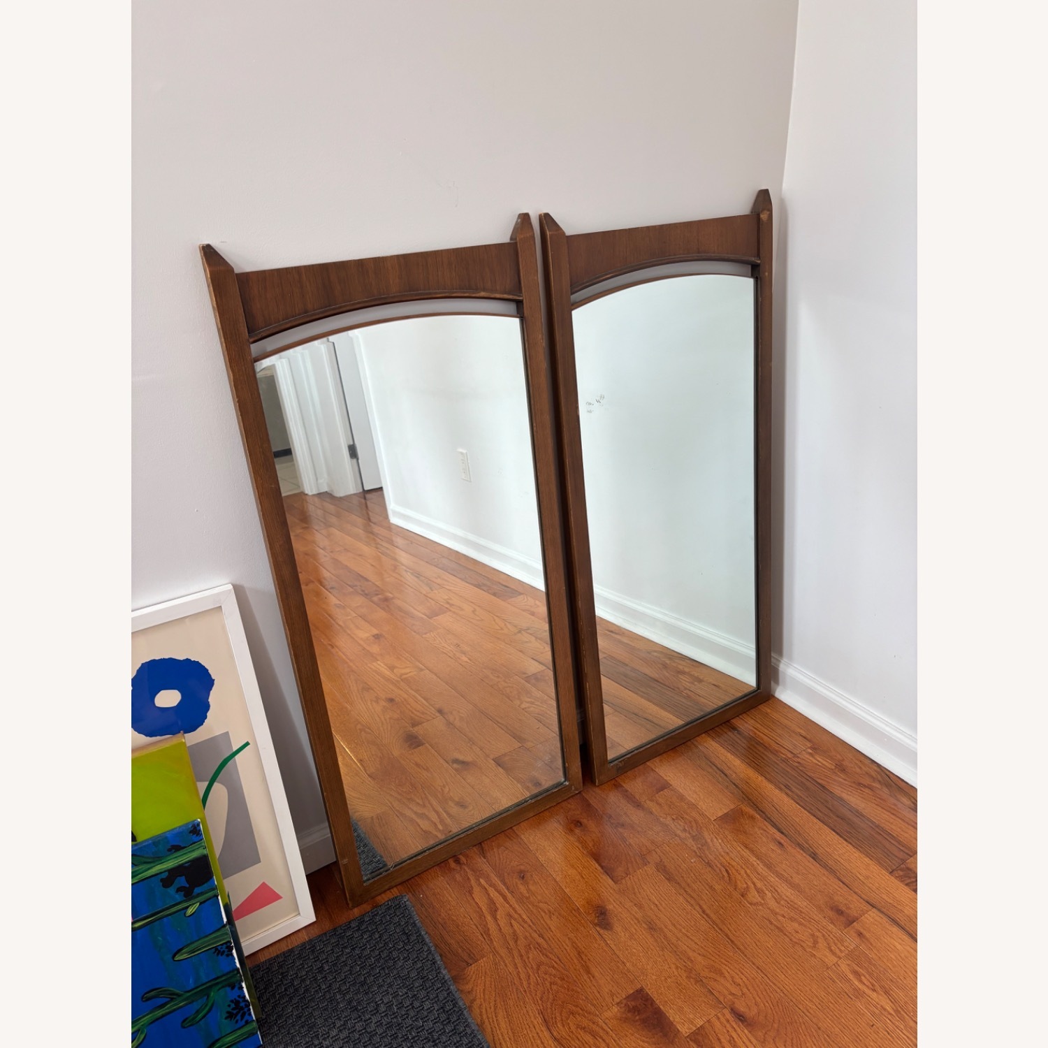 Antique Wood Mirror - image-1