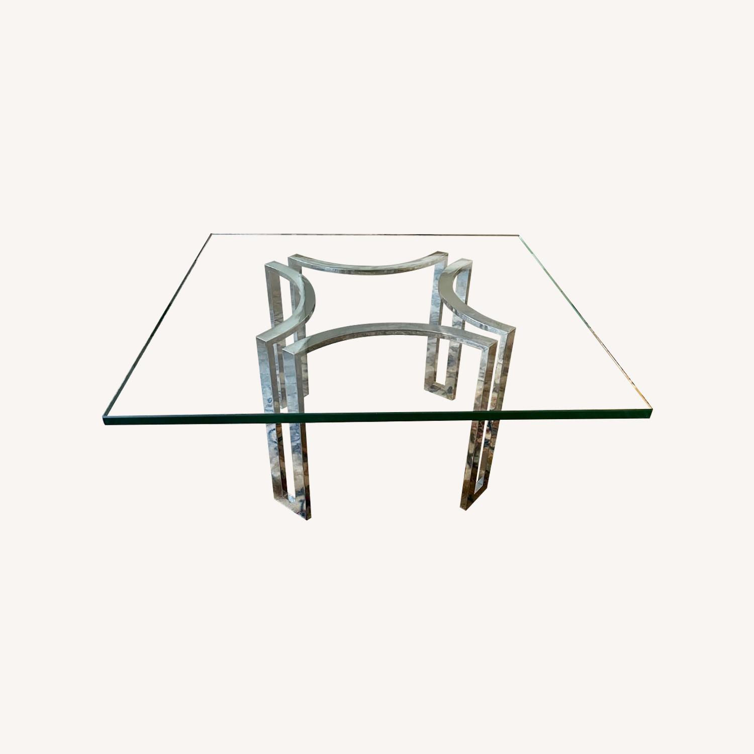 Glass and Metal Coffee Table - image-0