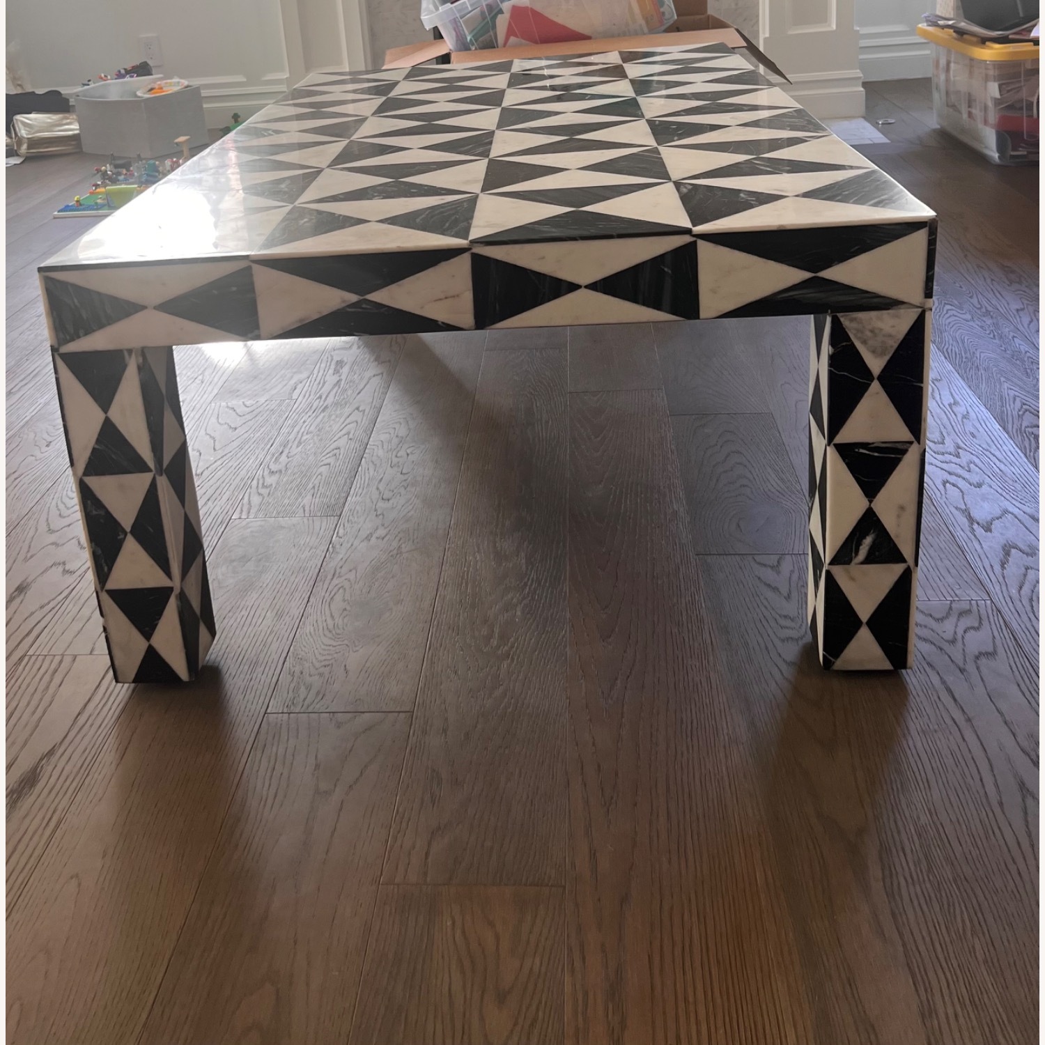 Made Goods Geometric Black and White Marble Coffee Table - image-3