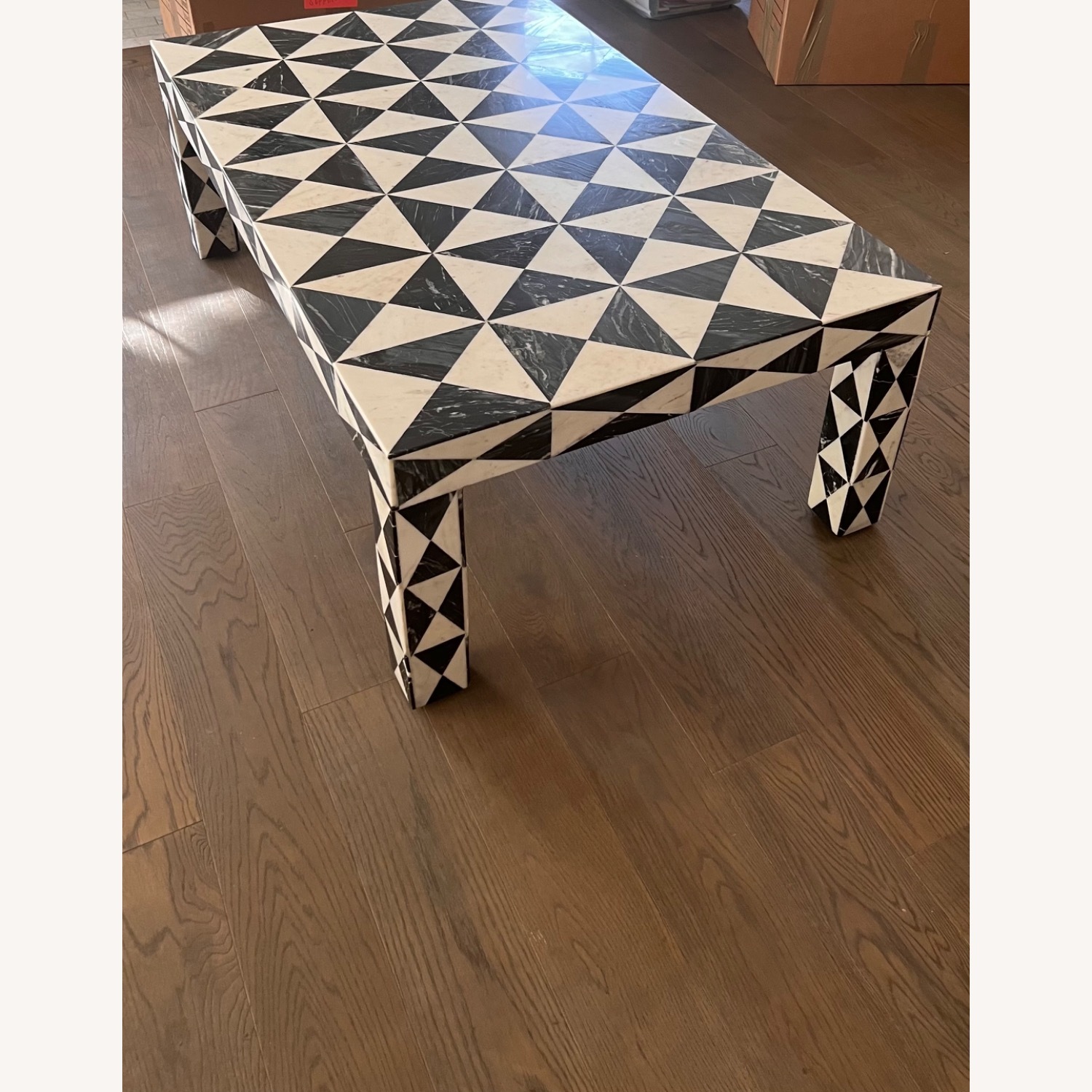 Made Goods Geometric Black and White Marble Coffee Table - image-2