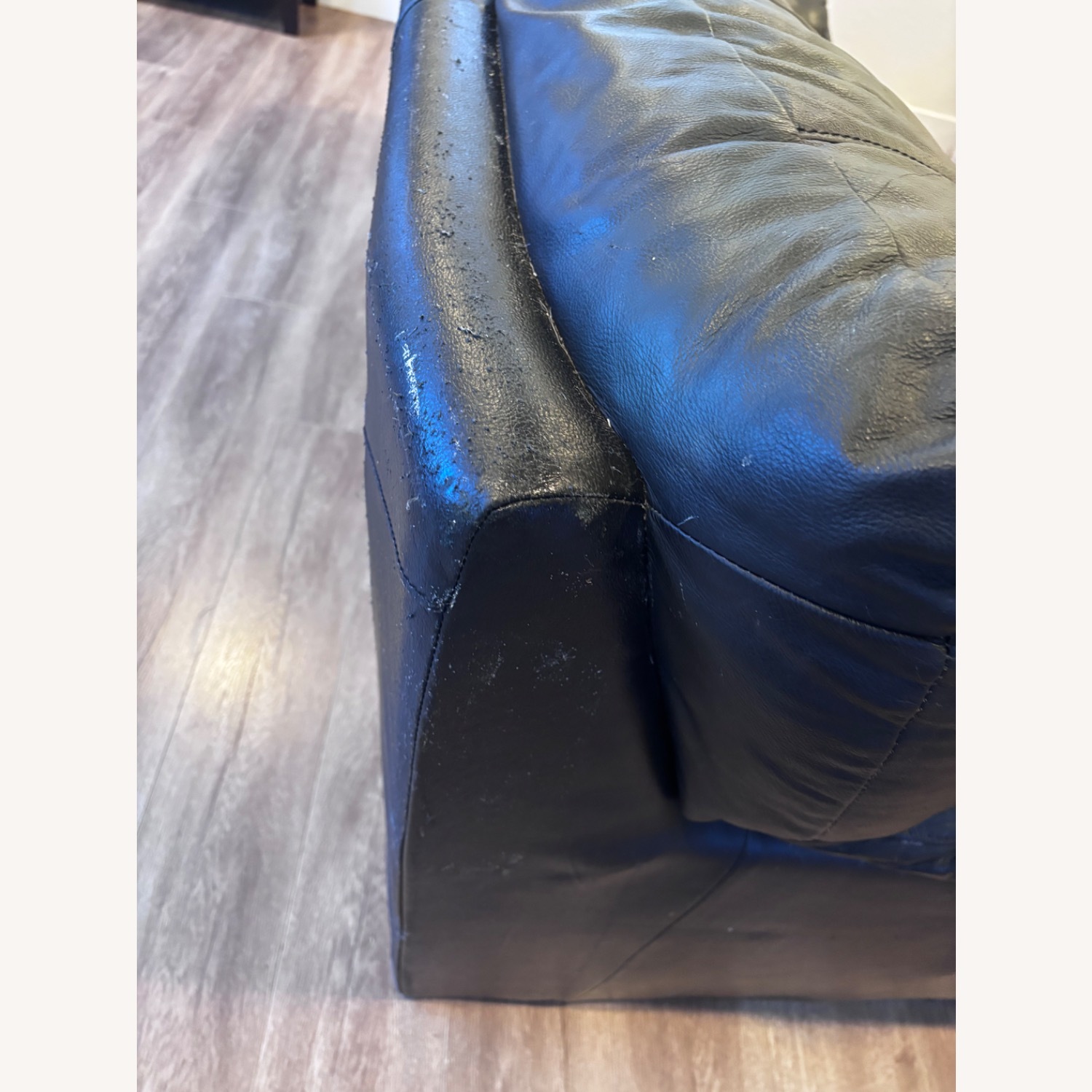 Black Leather Couch - image-2