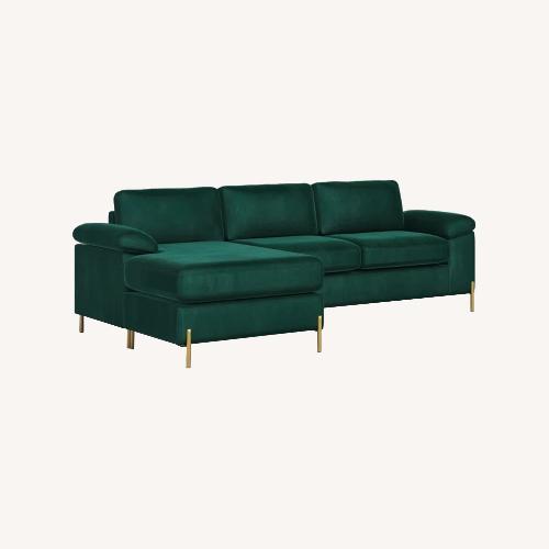 Used Wayfair Leytonstone 3 Piece Velvet Sectional for sale on AptDeco