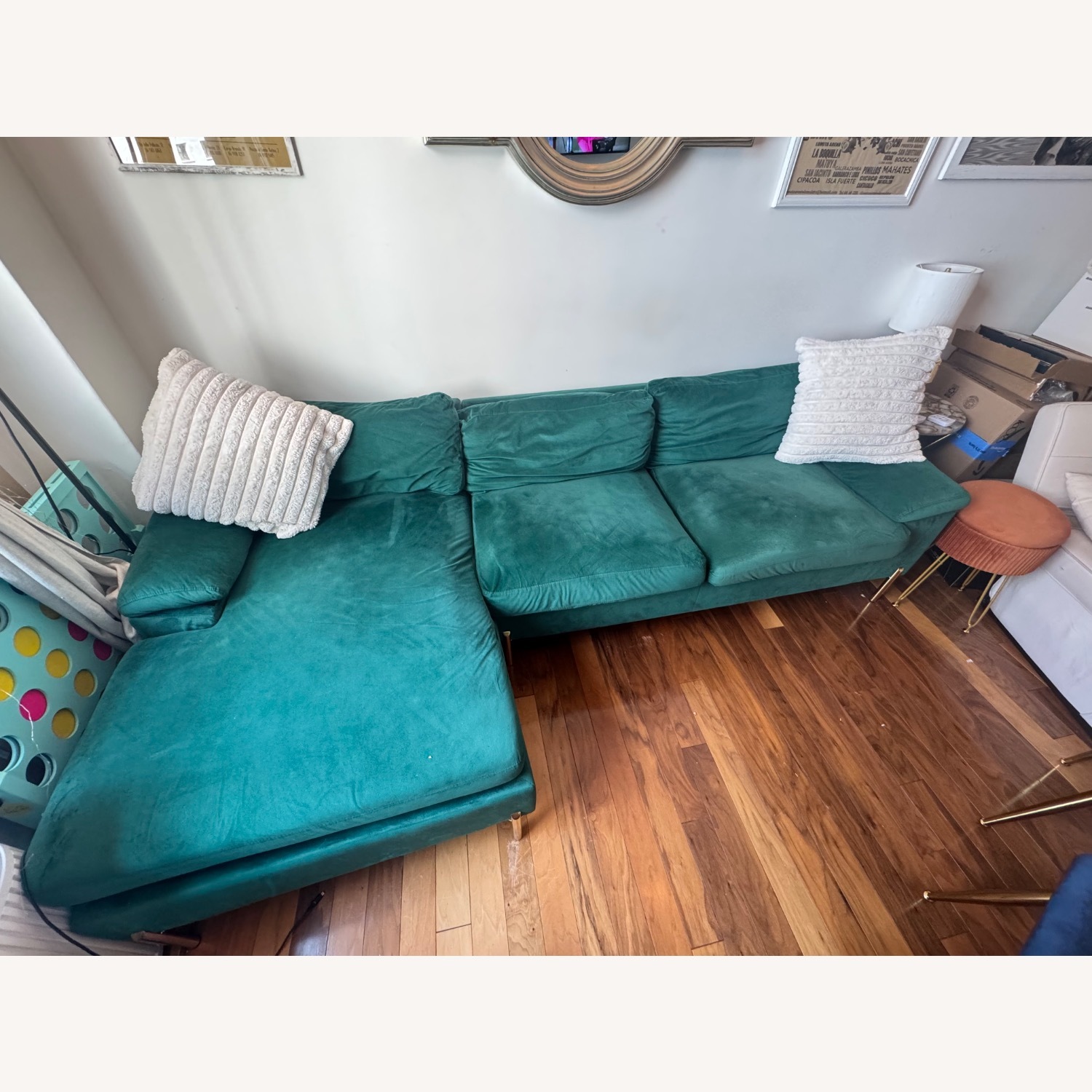 Wayfair Leytonstone 3 Piece Velvet Sectional - image-3