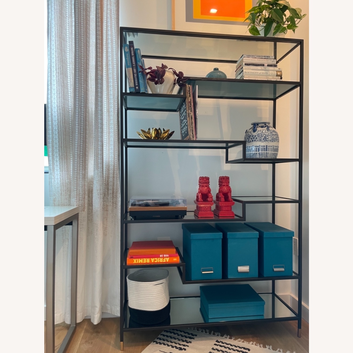 Pottery Barn Modern Etagere with Mirrored Shelves - image-2