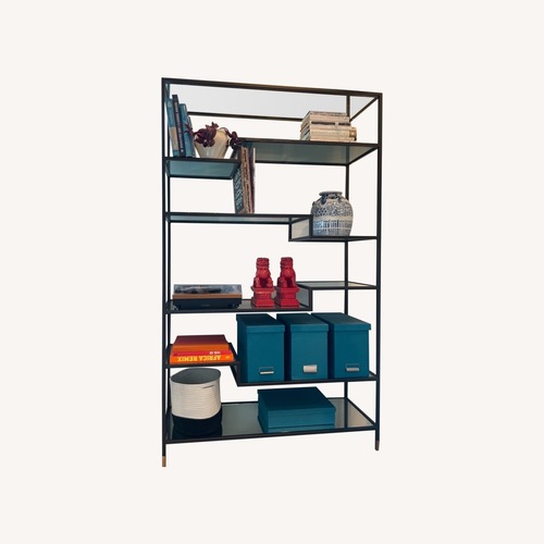 Used Pottery Barn Modern Etagere with Mirrored Shelves for sale on AptDeco