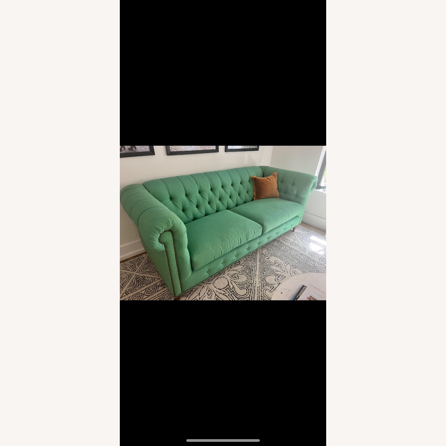 Anthropologie Lyre Chesterfield Two-Cushion Sofa - image-2