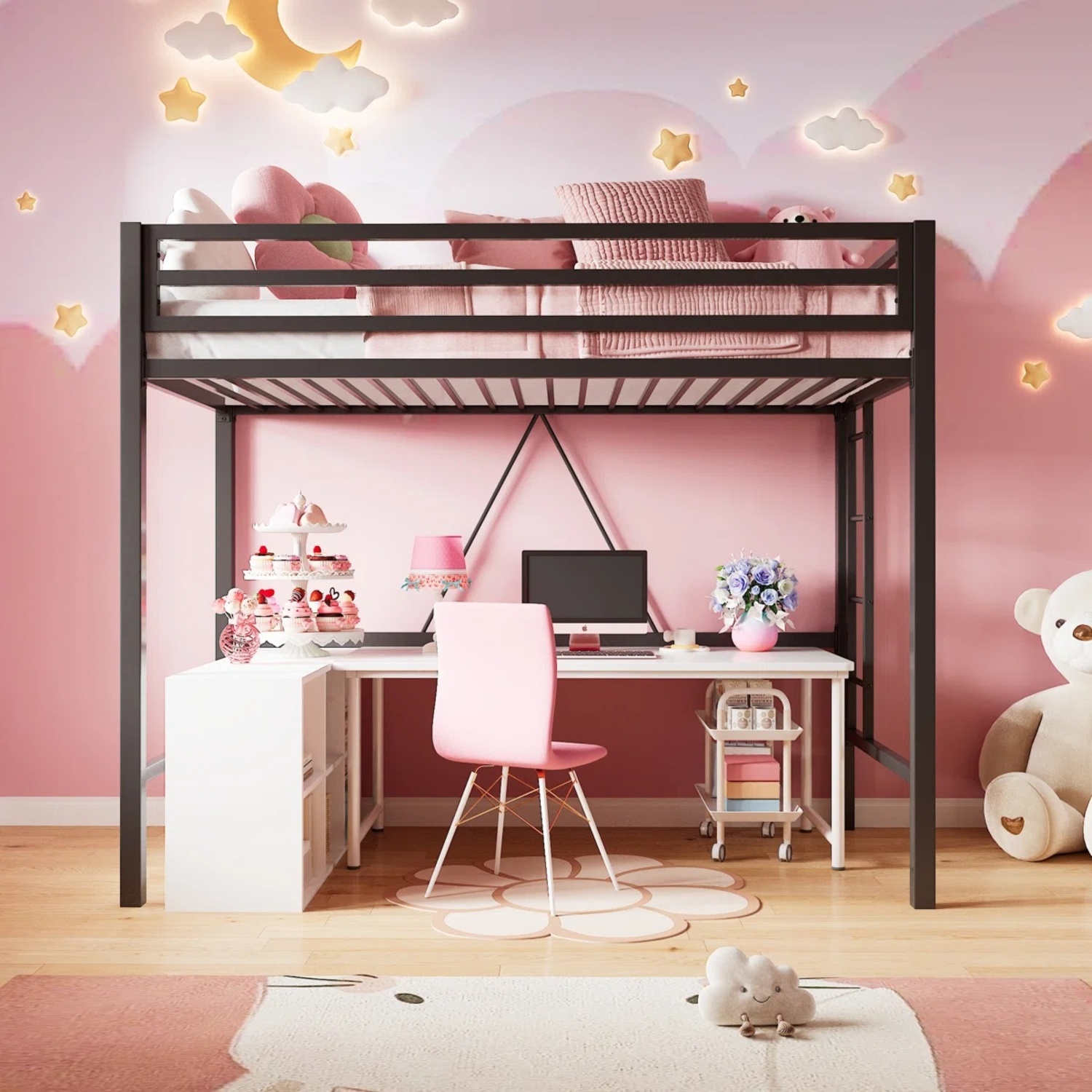 Wayfair Isabelle & Max Black Metal Loft Bed - image-4