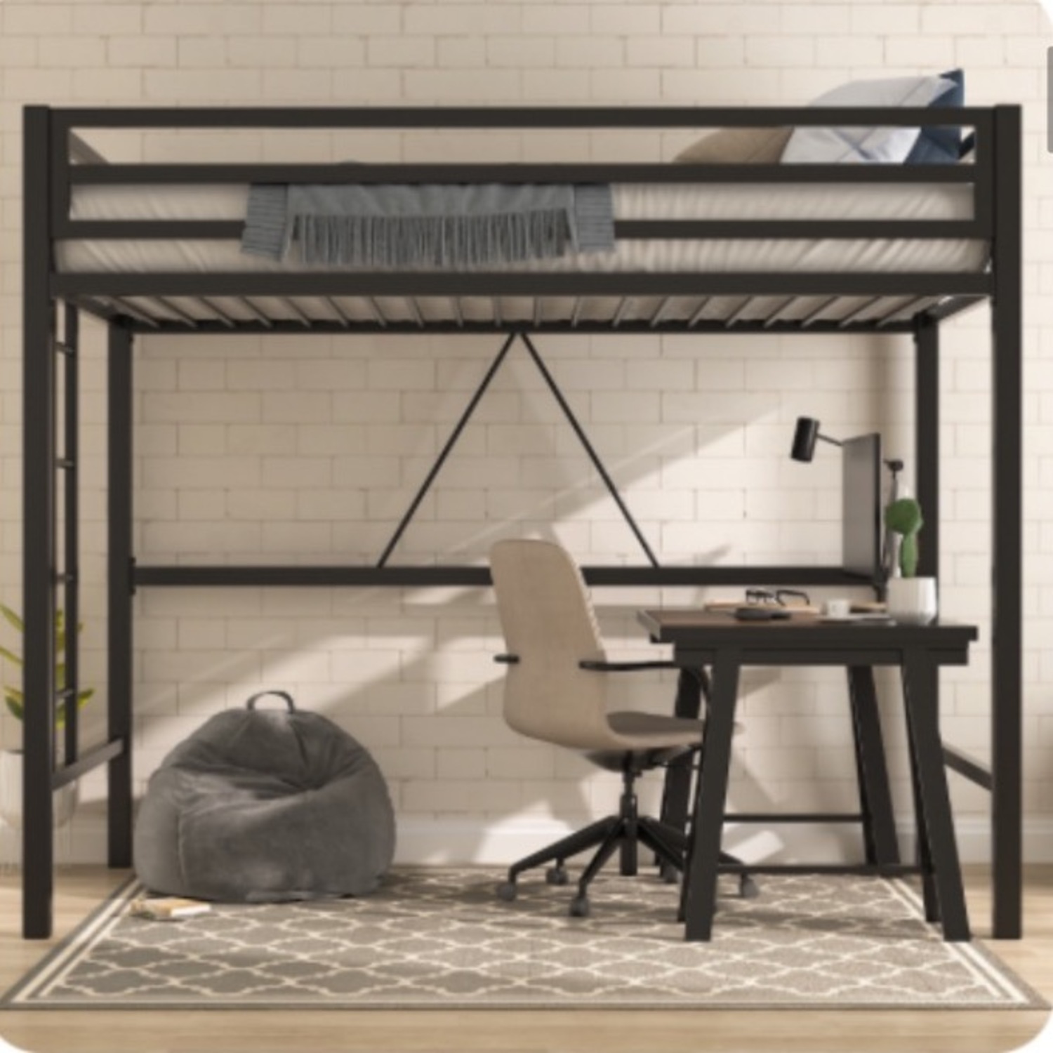 Wayfair Isabelle & Max Black Metal Loft Bed - image-1