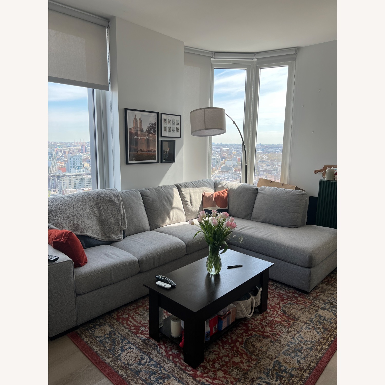 Living Spaces Lucy 2-Piece Sectional Light Gray - image-1