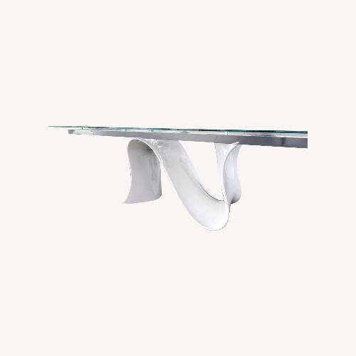 Used Tonin Casa Wave Expandable Glass Table for sale on AptDeco