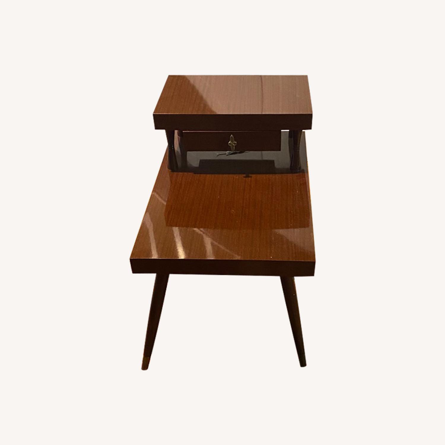 Retro 60s living Rm Side Table with Drawer - image-0