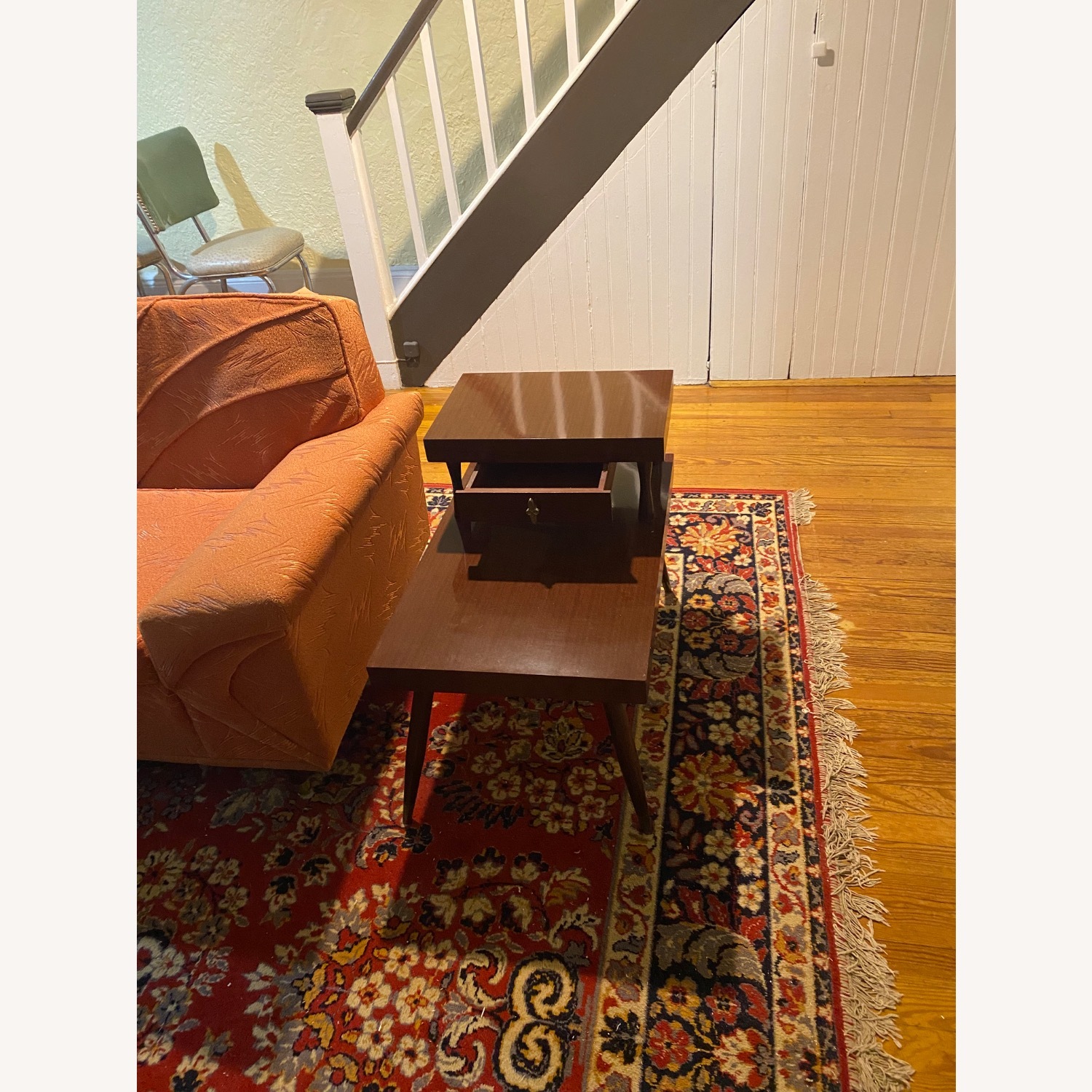 Retro 60s living Rm Side Table with Drawer - image-3